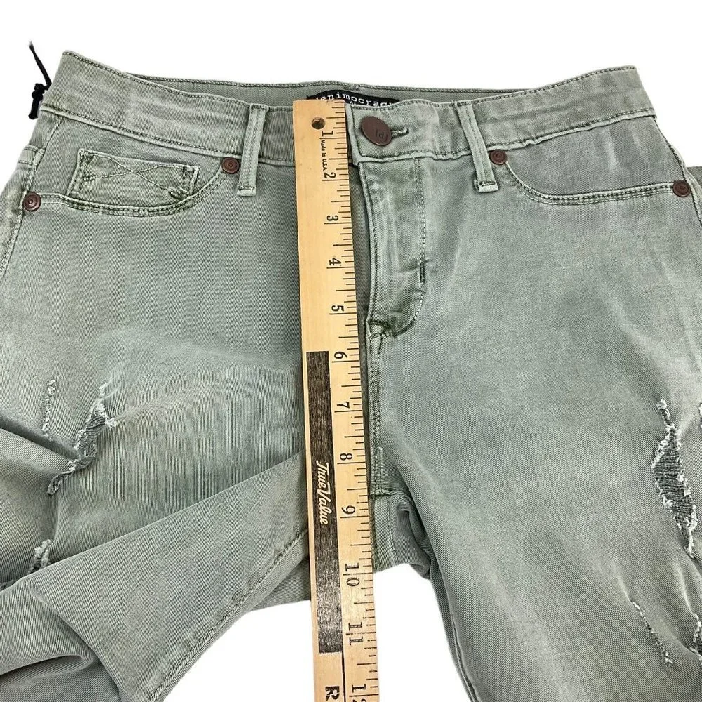 Democracy Los Angeles Jeans Women's 26 Green Luxe Skinny Crop Stretch $84 Nwt - Picture 11 of 13